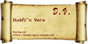 Dudás Vera névjegykártya