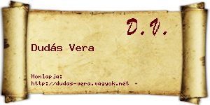 Dudás Vera névjegykártya